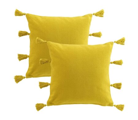 Lot de 2 coussins Tasselina - Jaune