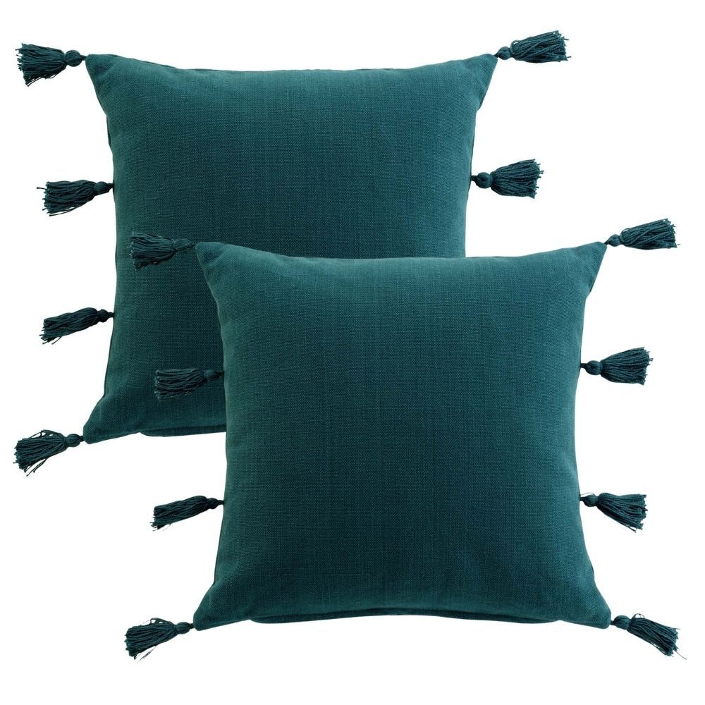 Lot de 2 coussins Tasselina - Pétrole