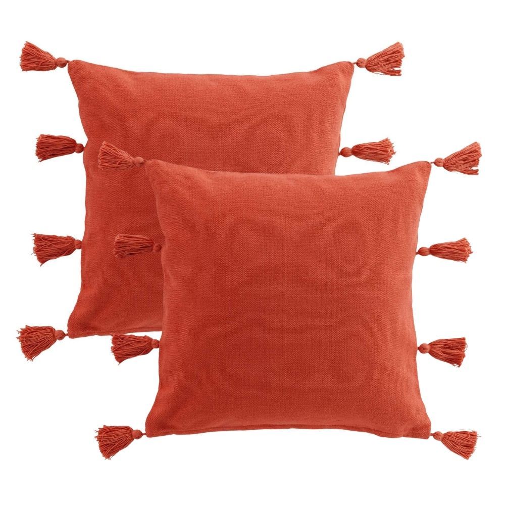 Lot de 2 coussins Tasselina - Terracotta