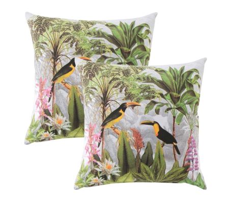 Lot de 2 housses de coussin déco Sweet Bird