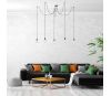 Suspension Hang luminaire 5 cordes - Coton rouge douilles noires