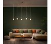 Suspension Hang luminaire 5 cordes - Lin Brut douilles noires