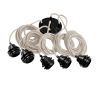 Suspension Hang luminaire 5 cordes - Lin Brut douilles noires