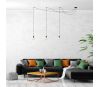 Suspension Hang luminaire 3 cordes - Lin marron douilles noires