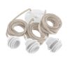 Suspension Hang luminaire 3 cordes - Lin brut douilles blanches