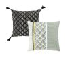 Lot de 2 housses de coussin déco Noireor Géo