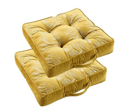 Lot de 2 coussins de sol Adelor Jaune