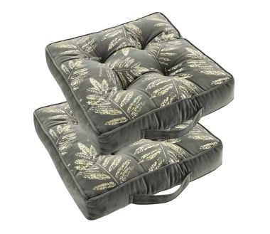 Lot de 2 coussins de sol Adelor gris