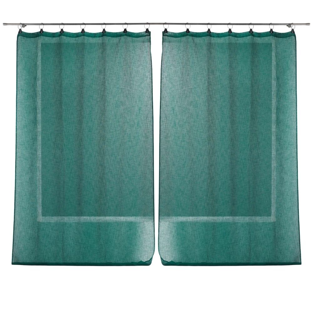 Lot de 2 voilages Linka - Emeraude 140 x 280 cm