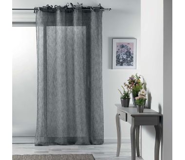 Lot de 2 voilages Charlotte - anthracite 140 x 240 cm