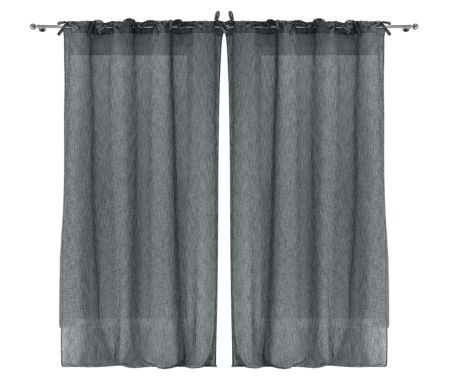 Lot de 2 voilages Charlotte - anthracite 140 x 240 cm