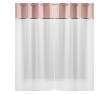 Lot de 2 voilages Jolibel - 137 x 240 cm Rose