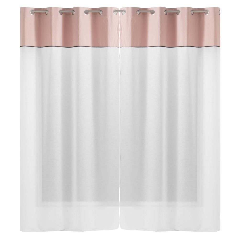 Lot de 2 voilages Jolibel - 137 x 240 cm Rose