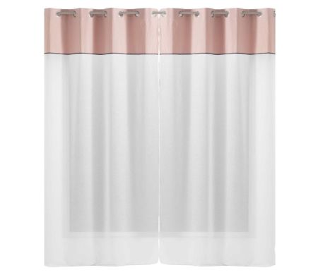 Lot de 2 voilages Jolibel - 137 x 240 cm Rose