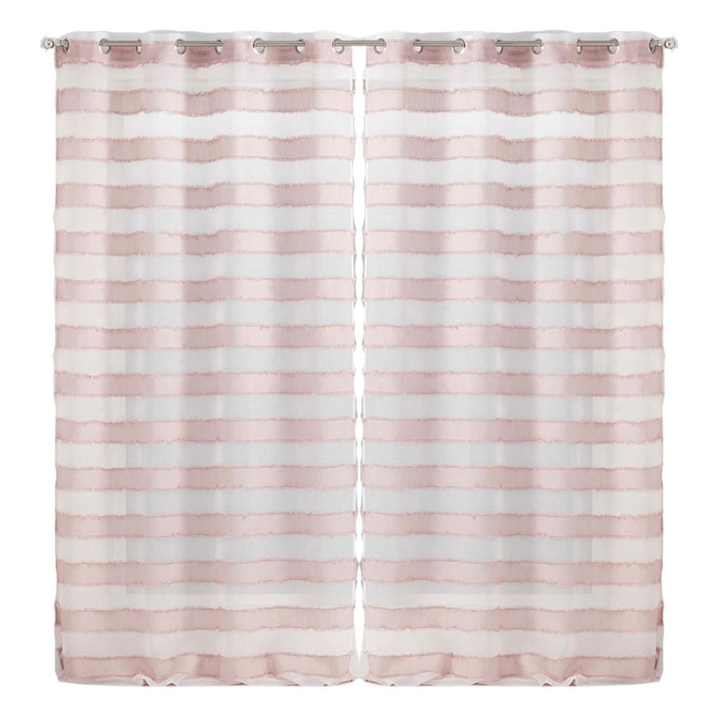 Lot de 2 voilages Lalina - 140 x 260 cm Rose