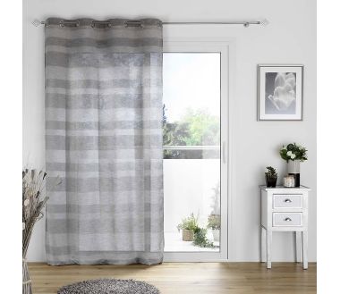 Lot de 2 voilages Palerma - 140 x 240 cm Gris