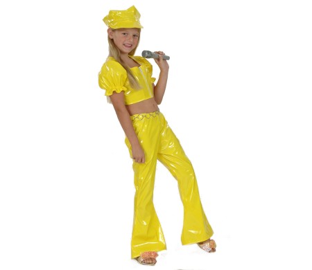 costume Disco girl yellow enfant