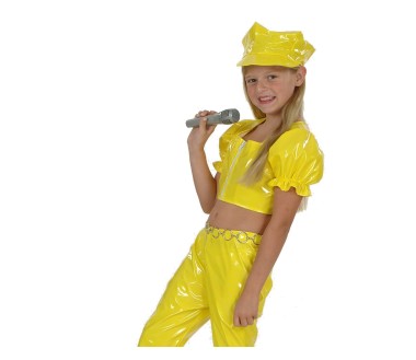 costume Disco girl yellow enfant