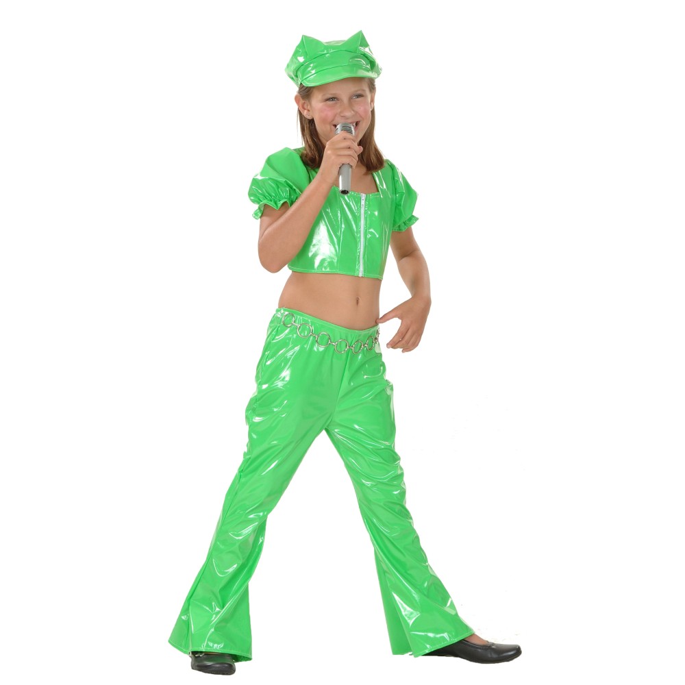 costume Disco  girl green enfant
