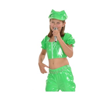 costume Disco  girl green enfant