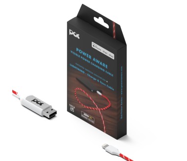 The Pac Câble lumineux pour iPhone Lightning Rouge