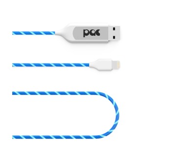The Pac Câble lumineux pour iPhone Lightning Bleu