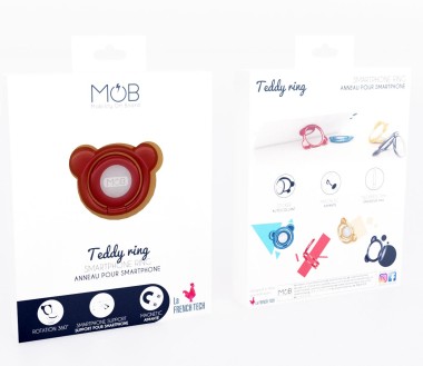 Mob Anneau pour Smartphone Teddy Ring Rouge