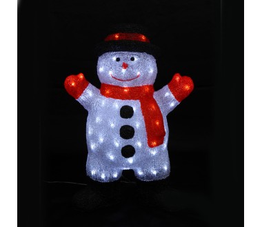 Bonhomme de neige noël lumineux 80 LED H63