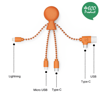 Câbles multi-connecteurs éco-responsable Mr BIO Xoopar Orange