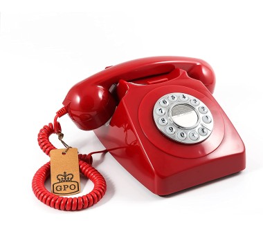 GPO 746 PUSH Rouge - Téléphone fixe rétro bouton poussoir