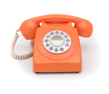 GPO 746 PUSH Orange - Téléphone fixe rétro bouton poussoir
