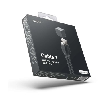 Cable 1 Avolt USB A 1,8m Stockholm Black Noir