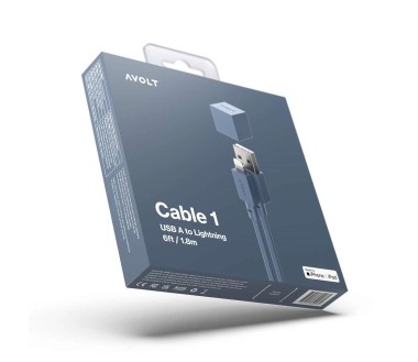 Cable 1 Avolt USB A 1,8m Ocean Blue Bleu