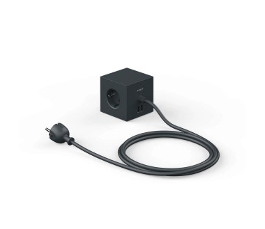 Square 1 Avolt Noir Multiprise aimantée avec 3 prises et 2 ports USB