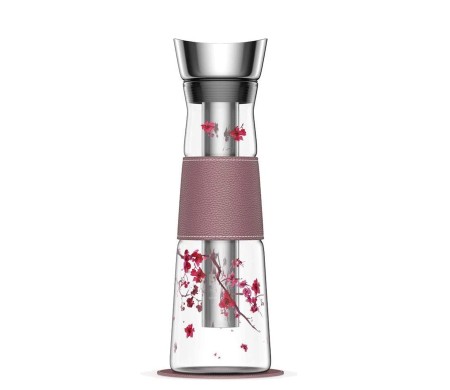Carafe conique en verre filtre intégré Eigenart Eve Cherry Blossom