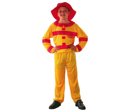 costume déguisement pompier jaune