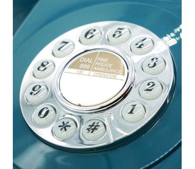 GPO 746 PUSH Azur - Téléphone fixe rétro bouton poussoir