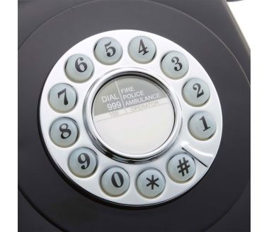 GPO 746 PUSH Noir - Téléphone fixe rétro bouton poussoir