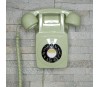 GPO 746 WALL Vert - Téléphone mural rétro bouton poussoir