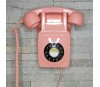 GPO 746 WALL Rose - Téléphone mural rétro bouton poussoir