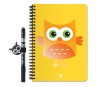 Carnet effaçable A5 WhyNote écoresponsable Hibou chouette jaune