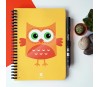 Carnet effaçable A5 WhyNote écoresponsable Hibou chouette jaune