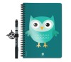 Carnet effaçable A5 WhyNote écoresponsable Hibou chouette vert