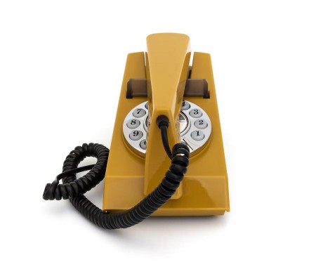 GPO Trim Moutarde - Téléphone vintage bouton poussoir