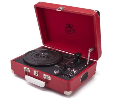 GPO - Platine Vinyles Attaché Case Pillarbox Red