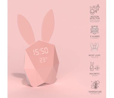 Réveil veilleuse Cutie Clock Mob - Rose