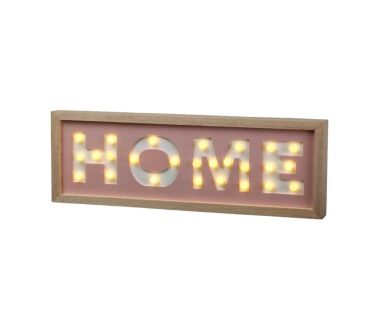 Bloc en bois Lumineux Lettres mot LED HOME 40CM