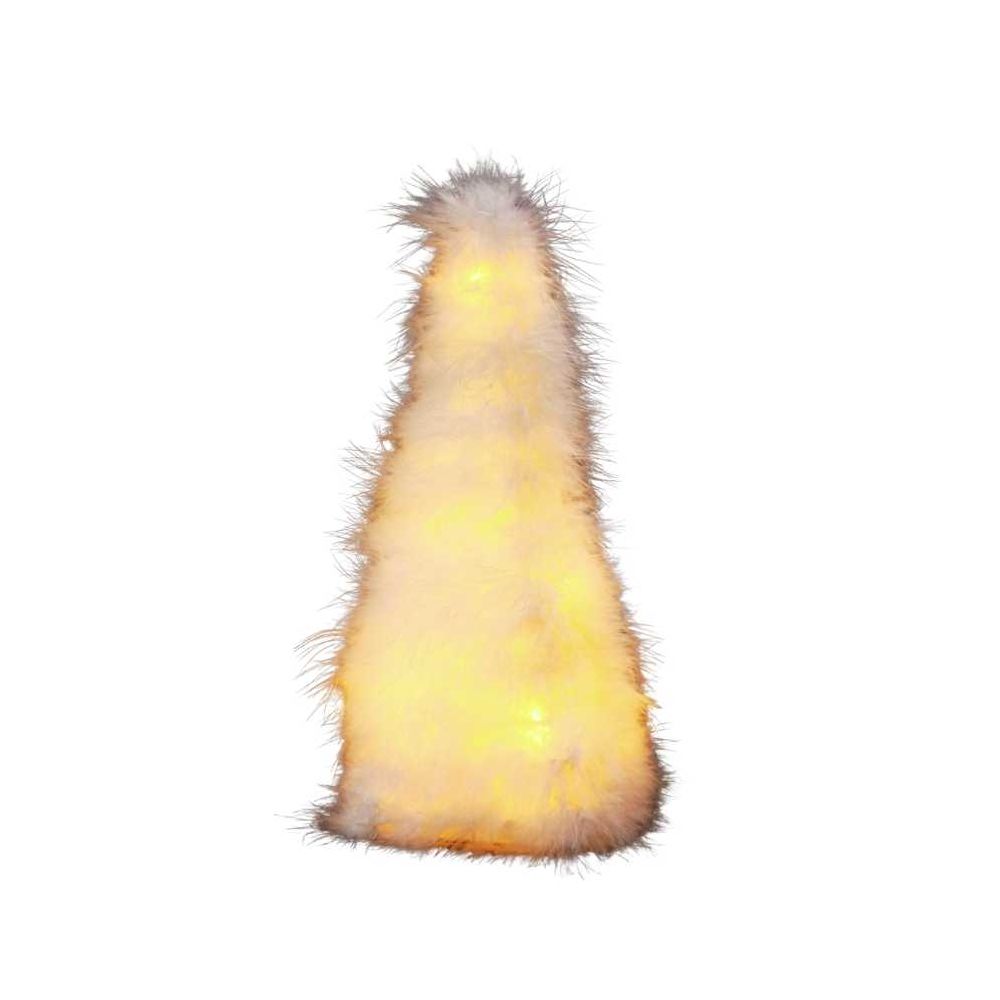 Sapin plumes LED blanc chaud H40cm