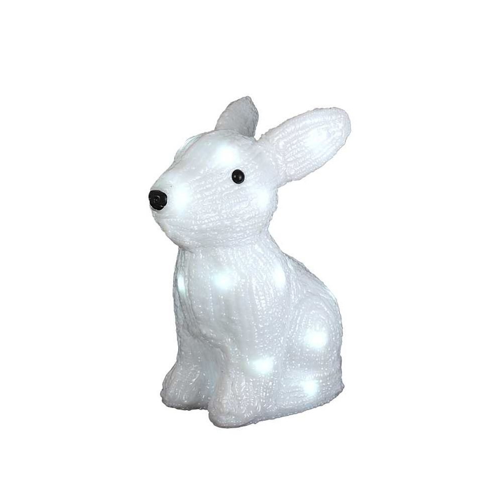 Lapin blanc extérieur noël lumineux 24 LED H26